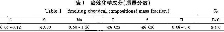 表1  冶煉化學成分(質(zhì)量分數(shù))